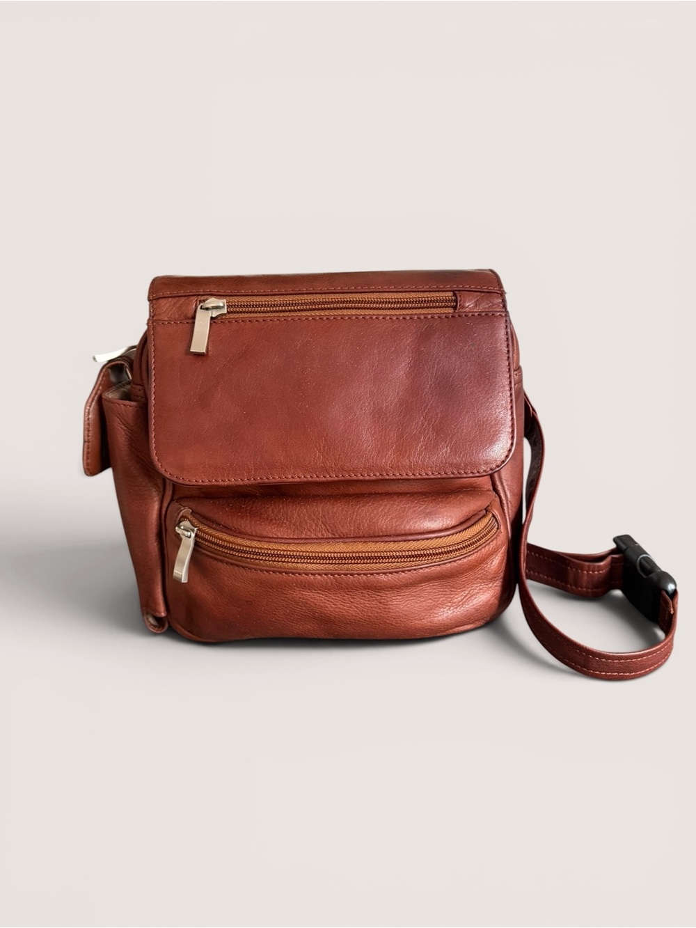 Leather Crossbody Sling Belt Bag in Brown - Picture 16 of 16